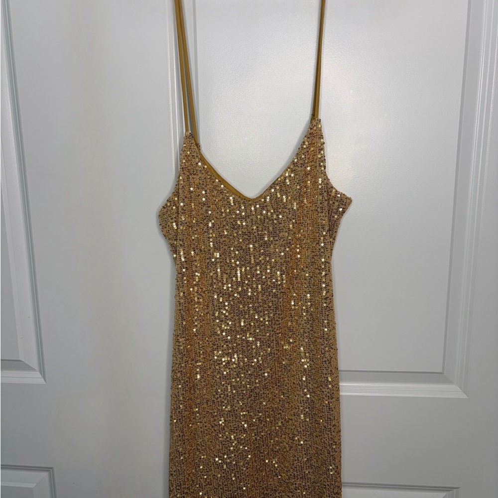 Love J Gold Sequin Mini Dress